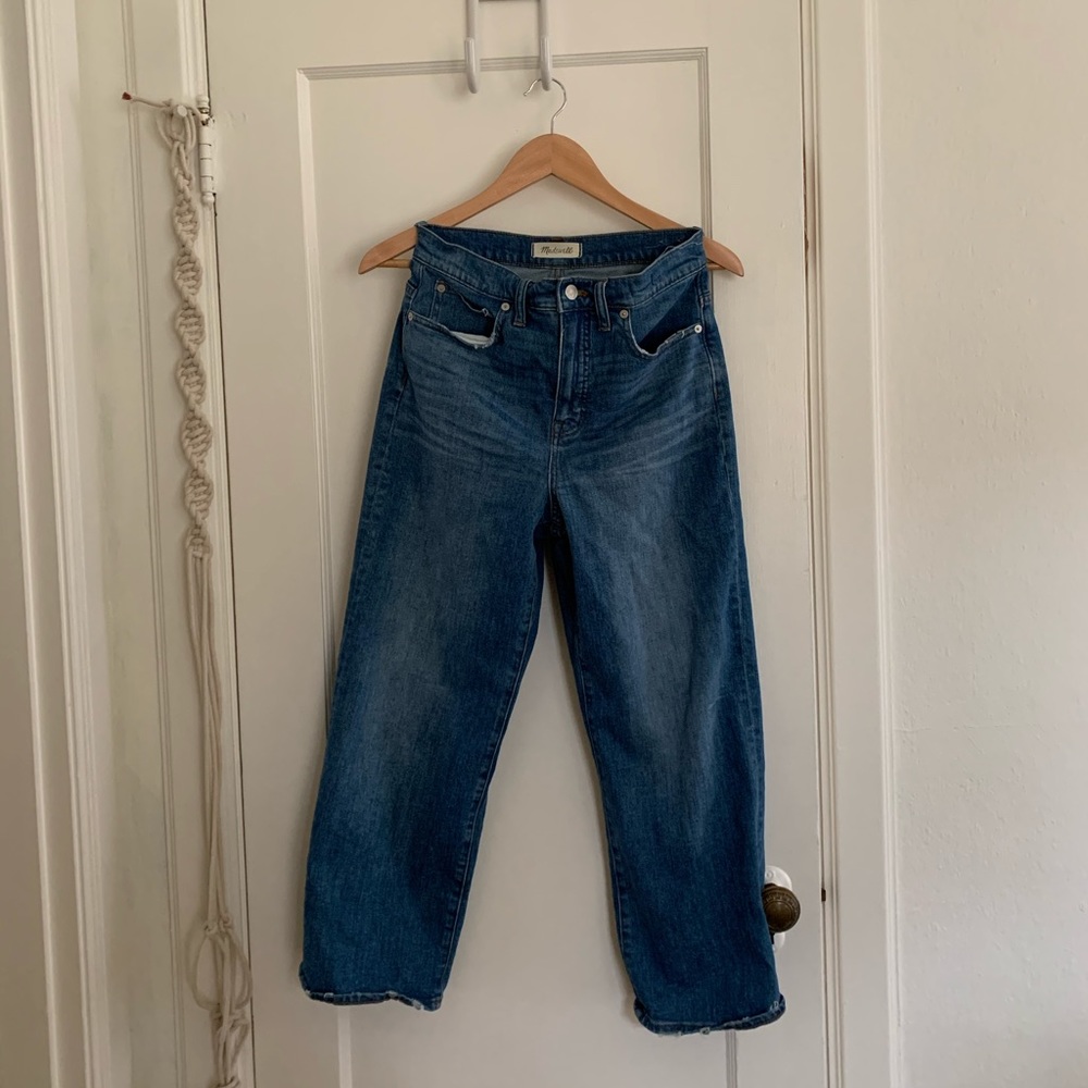 Madewell slim wide leg crop jeans